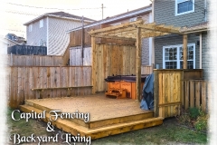 Hot tub deck with pergola