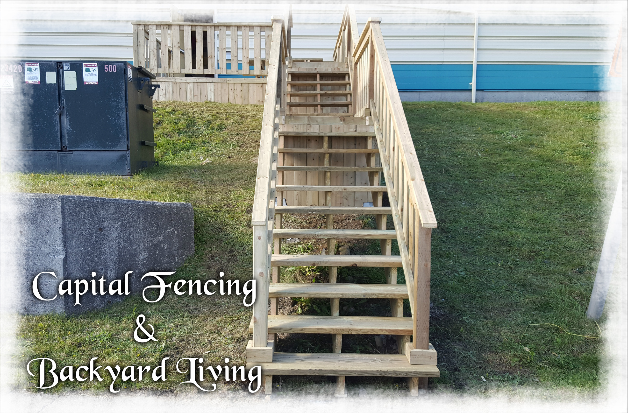 10x14 Deck with stairs down a bank